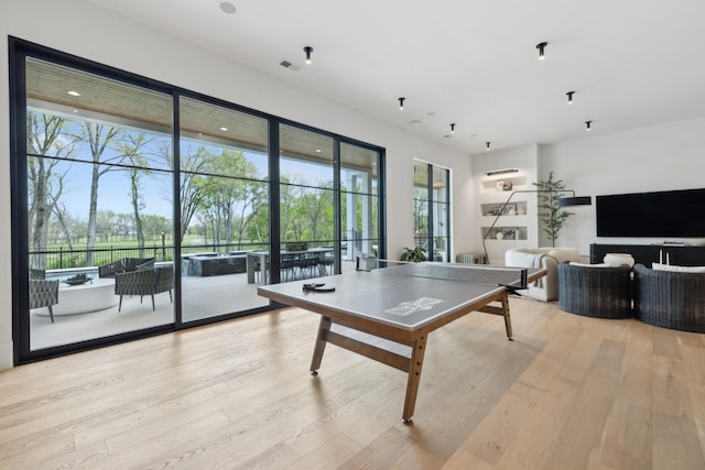 9052 Passiflora Ct, College Grove, TN 37046 - game room with light wood-type flooring