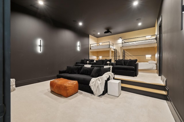 9052 Passiflora Ct, College Grove, TN 37046 - cinema with carpet, recessed lighting, and baseboards