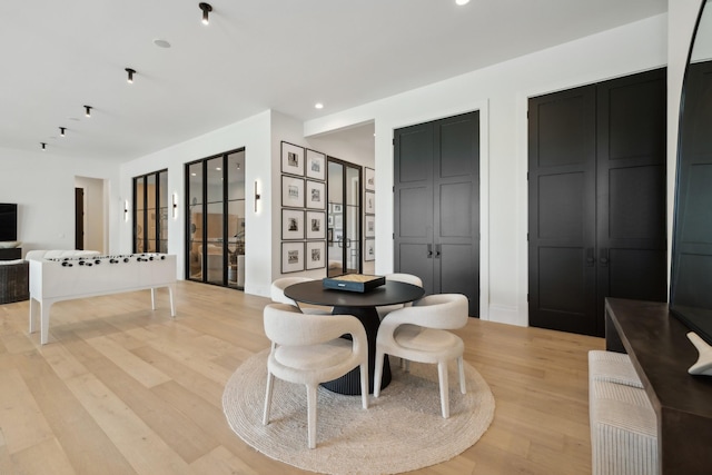 9052 Passiflora Ct, College Grove, TN 37046 - dining area featuring light wood-style floors, recessed lighting, and french doors