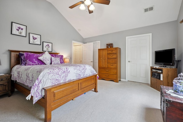 825 S Browns Ln Unit 1501, Gallatin, TN 37066 - bedroom featuring light colored carpet, lofted ceiling, a closet, and ceiling fan