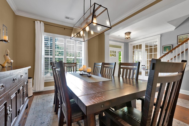 606 Tywater Crossing Blvd, Franklin, TN 37064 - dining room featuring crown molding, dark wood finished floors, and baseboards