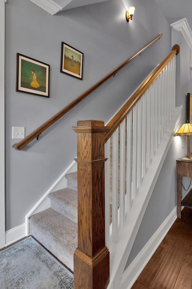 606 Tywater Crossing Blvd, Franklin, TN 37064 - staircase with baseboards and wood finished floors