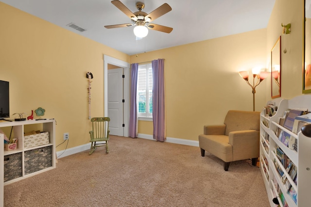 606 Tywater Crossing Blvd, Franklin, TN 37064 - sitting room with ceiling fan, carpet, and baseboards