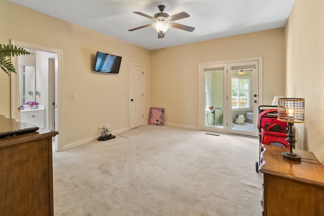 2926 Lisa Dr, Springfield, TN 37172 - game room with carpet floors, ceiling fan, and baseboards