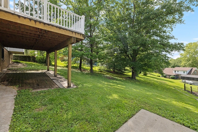 114 Clover Dr, Columbia, TN 38401 - view of green lawn with a patio area and a deck