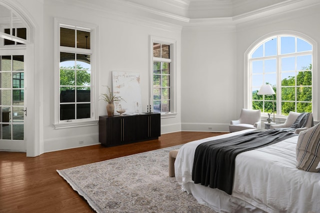 443 Canterbury Rise, Franklin, TN 37067 - bedroom featuring crown molding, multiple windows, wood finished floors, and baseboards