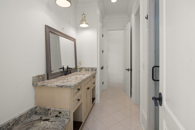 443 Canterbury Rise, Franklin, TN 37067 - full bathroom featuring vanity, tile patterned flooring, and an enclosed shower