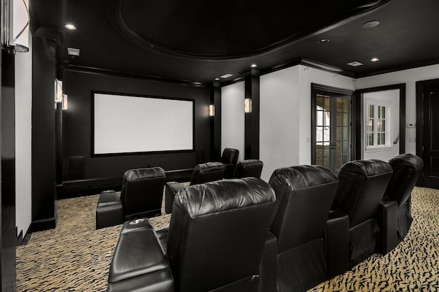 443 Canterbury Rise, Franklin, TN 37067 - home theater room featuring carpet flooring and recessed lighting