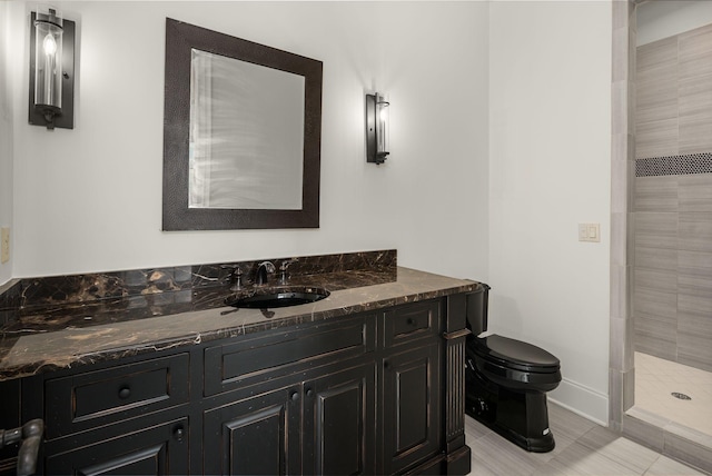 443 Canterbury Rise, Franklin, TN 37067 - full bathroom with toilet, tiled shower, vanity, and baseboards
