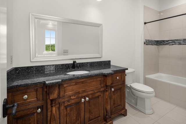 443 Canterbury Rise, Franklin, TN 37067 - bathroom with toilet, vanity, tile patterned flooring, and tub / shower combination