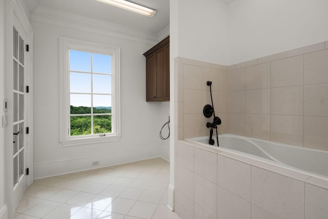 443 Canterbury Rise, Franklin, TN 37067 - clothes washing area featuring light tile patterned flooring, ornamental molding, and baseboards