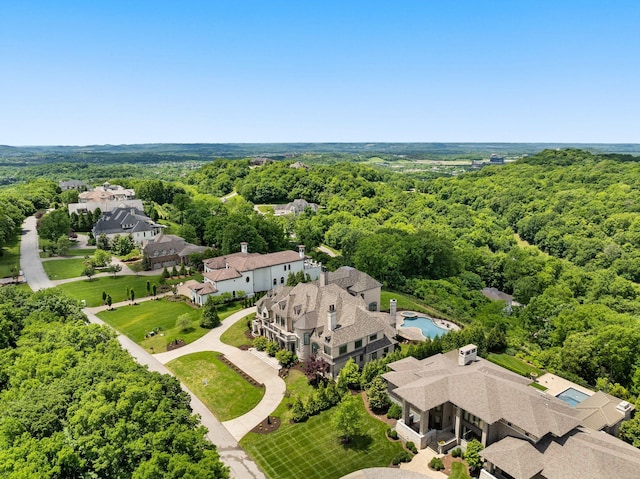 443 Canterbury Rise, Franklin, TN 37067 - aerial perspective of suburban area with a heavily wooded area