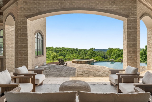 443 Canterbury Rise, Franklin, TN 37067 - view of patio / terrace featuring a pool with connected hot tub