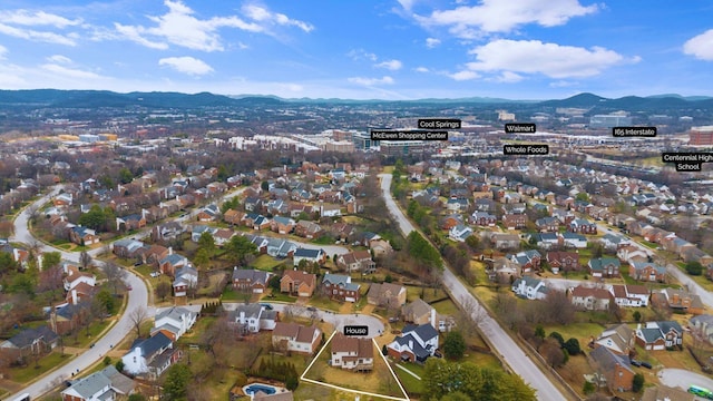 513 Leicester Ct, Franklin, TN 37067 - aerial view of property's location featuring mountains and nearby suburban area