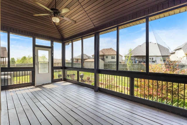 1685 Apache Way, Clarksville, TN 37042 - unfurnished sunroom featuring ceiling fan and a residential view