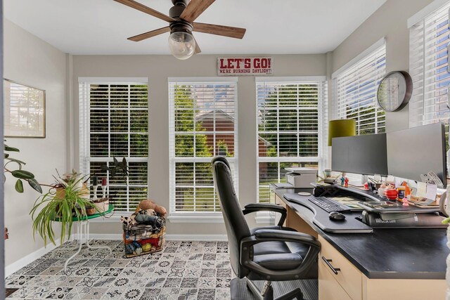 213 Hickory Trl, White House, TN 37188 - office featuring ceiling fan and baseboards