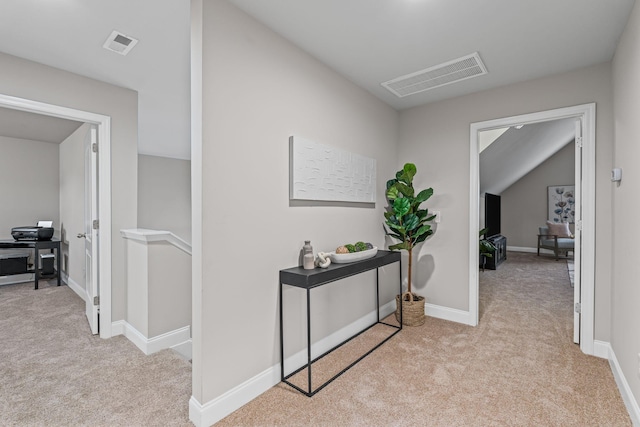 5902 Covent Ln, Smyrna, TN 37167 - hallway featuring carpet flooring, an upstairs landing, an office area, and baseboards
