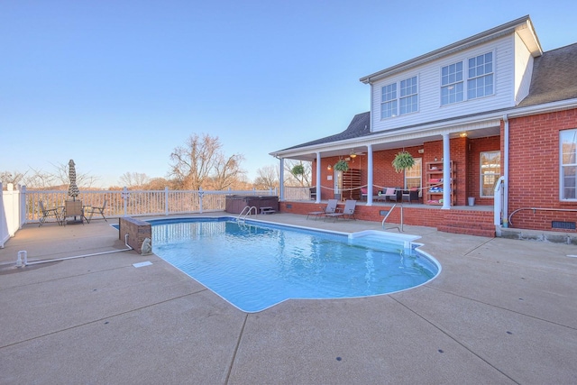 5784 Rock Springs Rd, Smyrna, TN 37167 - view of pool featuring a patio, fence, and a hot tub