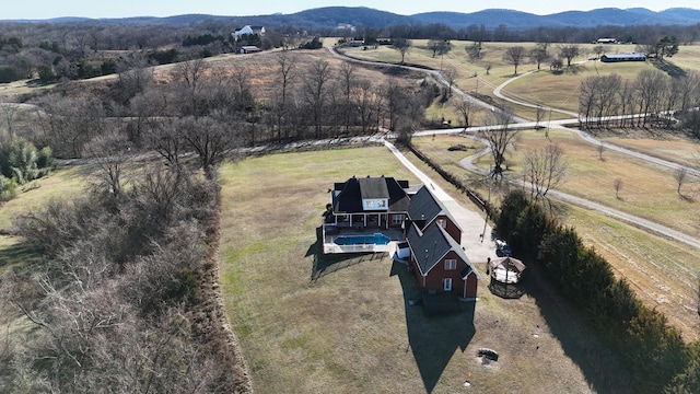 5784 Rock Springs Rd, Smyrna, TN 37167 - aerial overview of property's location featuring rural landscape and a mountain backdrop