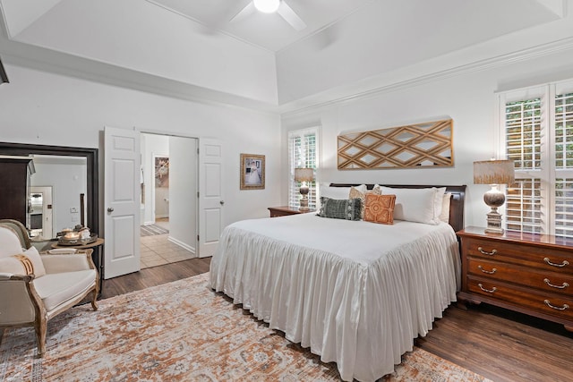 1013 Nealcrest Cir, Spring Hill, TN 37174 - bedroom featuring wood finished floors, ceiling fan, a raised ceiling, and ornamental molding