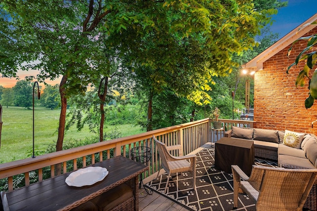 1013 Nealcrest Cir, Spring Hill, TN 37174 - deck at dusk featuring outdoor lounge area