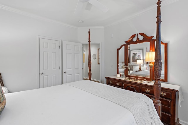 1013 Nealcrest Cir, Spring Hill, TN 37174 - bedroom featuring crown molding, baseboards, and ceiling fan