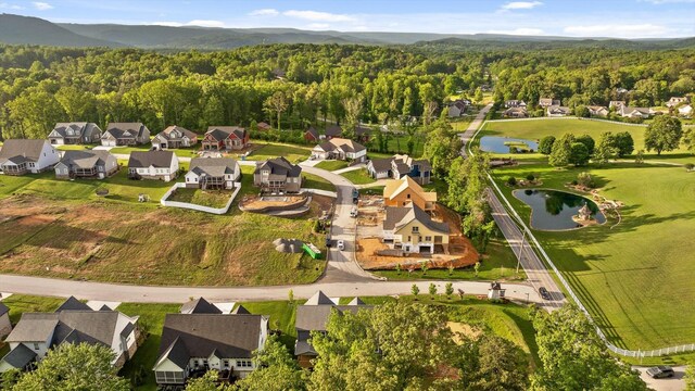 264 Goose Creek Cir, Soddy Daisy, TN 37379 - aerial view of residential area with a forest and a water and mountain view