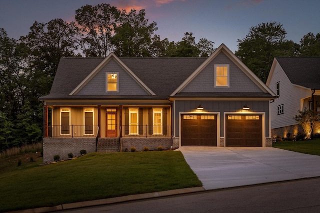264 Goose Creek Cir, Soddy Daisy, TN 37379 - craftsman-style house with board and batten siding, covered porch, concrete driveway, and a lawn