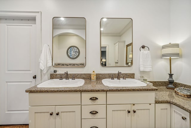 5432 Parker Branch Rd, Franklin, TN 37064 - bathroom featuring double vanity and ornamental molding