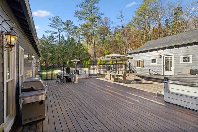 5432 Parker Branch Rd, Franklin, TN 37064 - deck featuring outdoor dining space and a grill