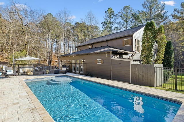 5432 Parker Branch Rd, Franklin, TN 37064 - view of pool with fence, french doors, and a patio area