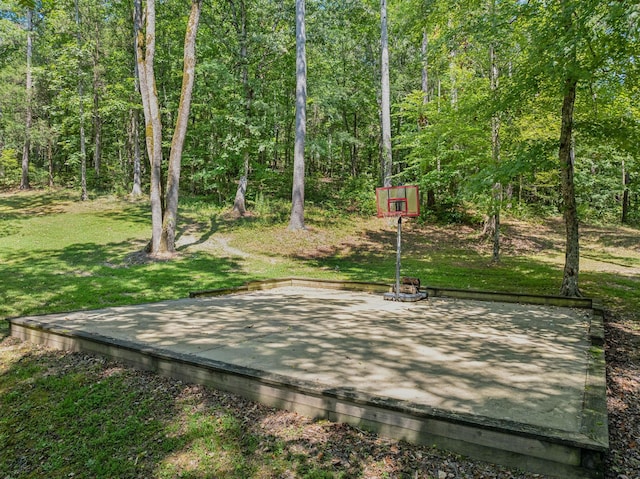 5432 Parker Branch Rd, Franklin, TN 37064 - view of sport court with a yard and a wooded view
