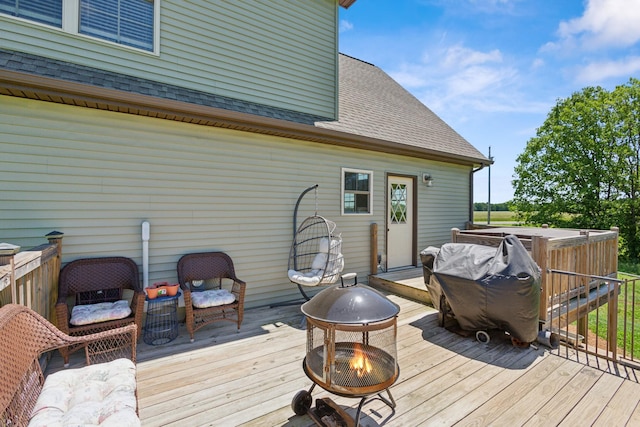 706 Kirbytown Rd, Lafayette, TN 37083 - wooden deck featuring a fire pit