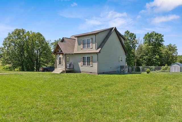 706 Kirbytown Rd, Lafayette, TN 37083 - rear view of property with crawl space, central AC, and a shingled roof
