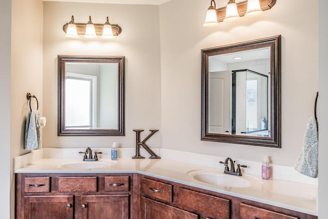 1461 Round Rock Dr, Murfreesboro, TN 37128 - bathroom featuring double vanity and tiled shower