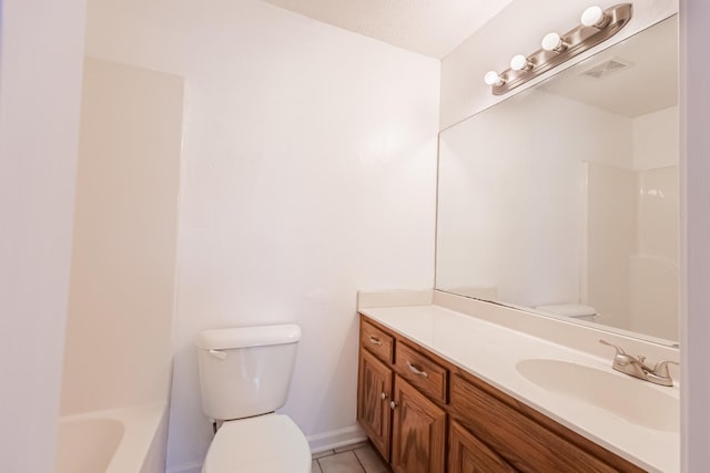 7004 Westfork Dr, Smyrna, TN 37167 - bathroom featuring toilet, tile patterned floors, vanity, a shower, and baseboards