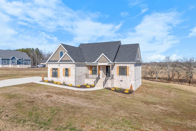 4455 Knox Ln, Cookeville, TN 38506 - craftsman-style house with a front lawn, brick siding, concrete driveway, and roof with shingles