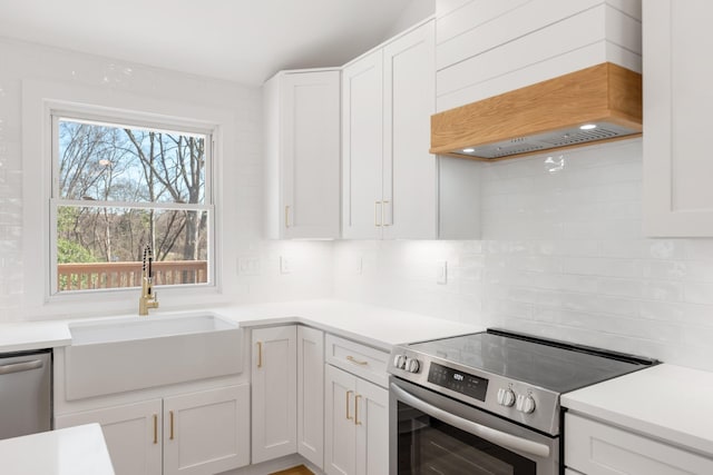 208 Roberta Dr, Hendersonville, TN 37075 - kitchen featuring appliances with stainless steel finishes, a sink, tasteful backsplash, and white cabinetry