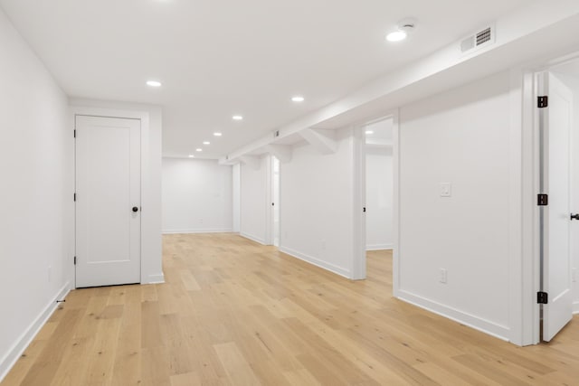 208 Roberta Dr, Hendersonville, TN 37075 - finished basement featuring light wood-type flooring, recessed lighting, and baseboards