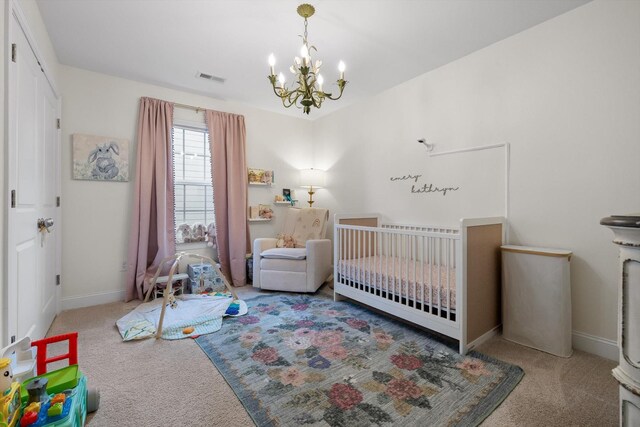 3983 Inlet Loop, Chattanooga, TN 37416 - bedroom with carpet floors, a chandelier, and baseboards