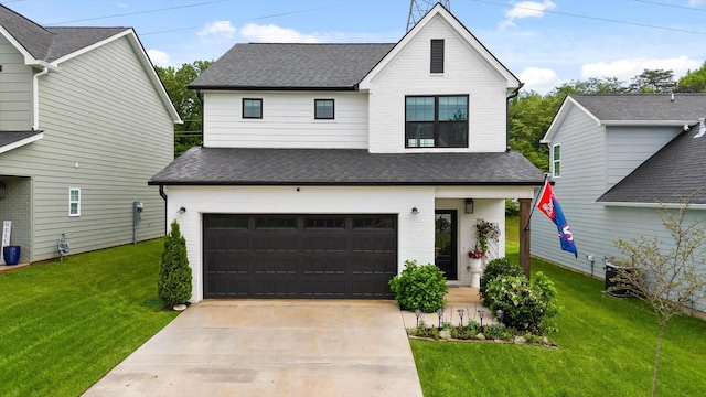 3983 Inlet Loop, Chattanooga, TN 37416 - modern farmhouse style home with roof with shingles, an attached garage, a front yard, and driveway