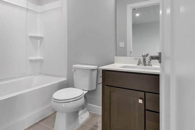 1610 Shenstone Dr, Smyrna, TN 37167 - full bathroom featuring vanity, baseboards, toilet, tile patterned flooring, and shower / bath combination
