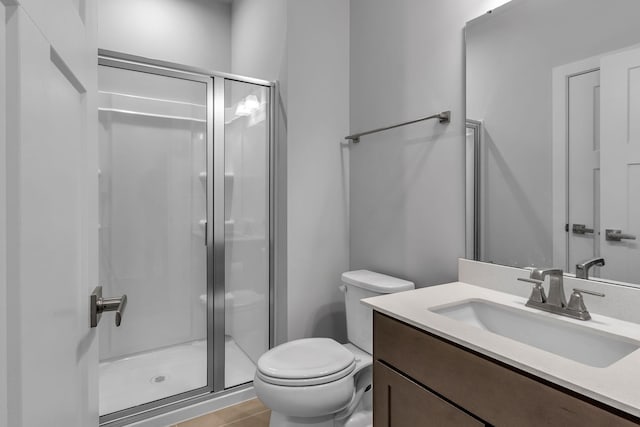 1610 Shenstone Dr, Smyrna, TN 37167 - bathroom featuring a stall shower, vanity, and toilet