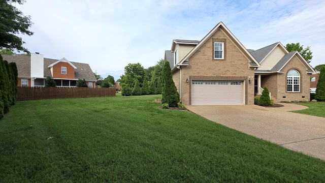 109 Coteswood Ct, Columbia, TN 38401 - view of front of house with brick siding, an attached garage, concrete driveway, and crawl space