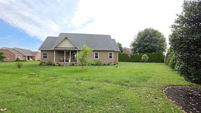 109 Coteswood Ct, Columbia, TN 38401 - view of front of house featuring covered porch, crawl space, a front yard, and brick siding
