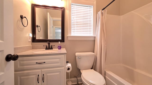 109 Coteswood Ct, Columbia, TN 38401 - bathroom with toilet, healthy amount of natural light, vanity, and shower / bathtub combination with curtain