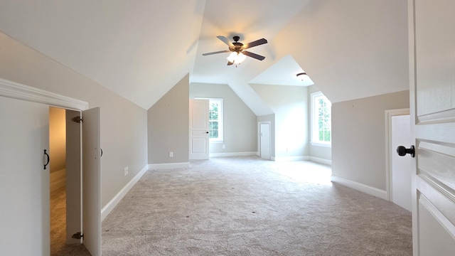 109 Coteswood Ct, Columbia, TN 38401 - bonus room featuring carpet, a ceiling fan, vaulted ceiling, and baseboards