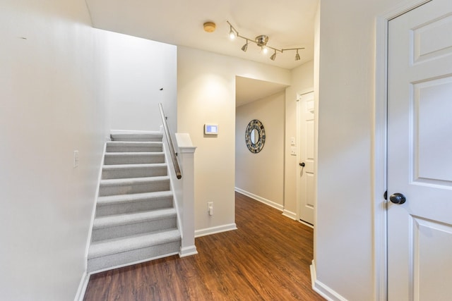 664 Huffine Manor Cir, Franklin, TN 37067 - stairway with wood finished floors and baseboards