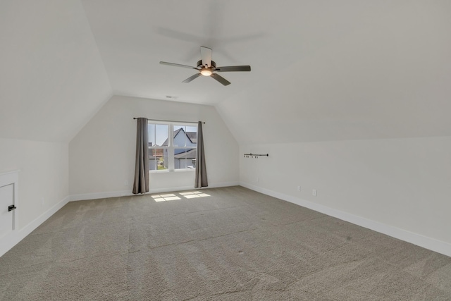 5735 Willoughby Way, Murfreesboro, TN 37129 - bonus room with a ceiling fan, lofted ceiling, carpet, and baseboards