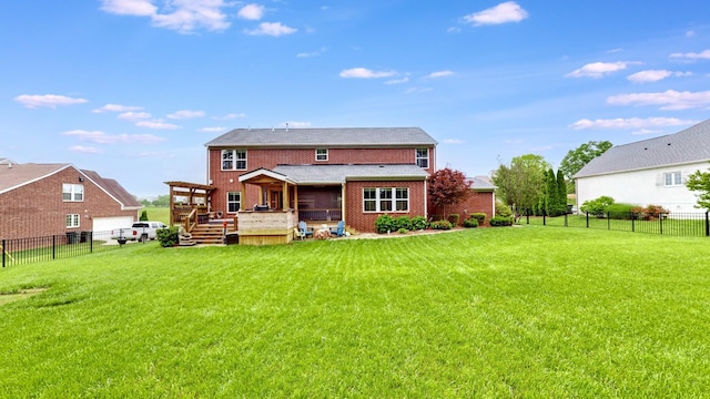 420 Fannis Cir, Gallatin, TN 37066 - rear view of house featuring a wooden deck and brick siding